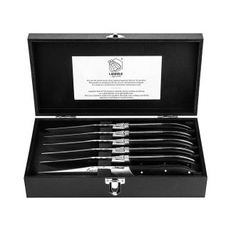 Set 6 cuțite pentru friptură Laguiole Style de Vie Luxury Line Black Ebony