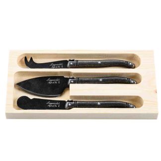 Комплект ножове за сирене Laguiole Style de Vie Premium Black Stonewash
