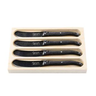 Комплект 4 броя ножове за масло Laguiole Style de Vie Premium Black Stonewash