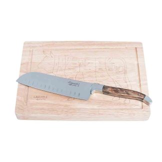 Комплект готварски нож Santoku и дъска за рязане Laguiole Style de Vie Luxury Line
