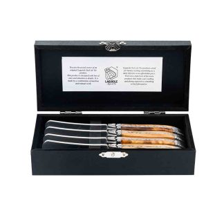 Комплект луксозни ножове за масло Laguiole Style de Vie Luxury Line Olive wood