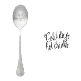 лъжичка с надпис Cold days hot drinks