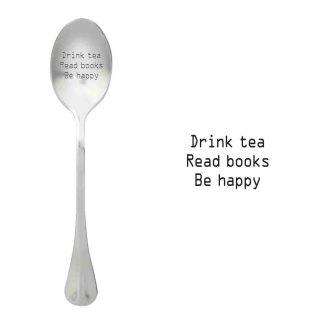 Linguriță cu mesaj Drink Tea, read books, be happy