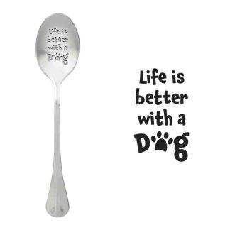 лъжичка с гравиран текст Life Dog
