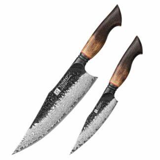 Set de 2 cuțite de bucătărie Xinzuo X06 din oțel damasc